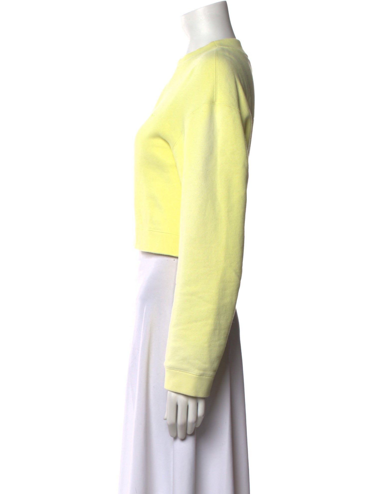 T by Alexander Wang Crew Neck Long Sleeve Crop Top