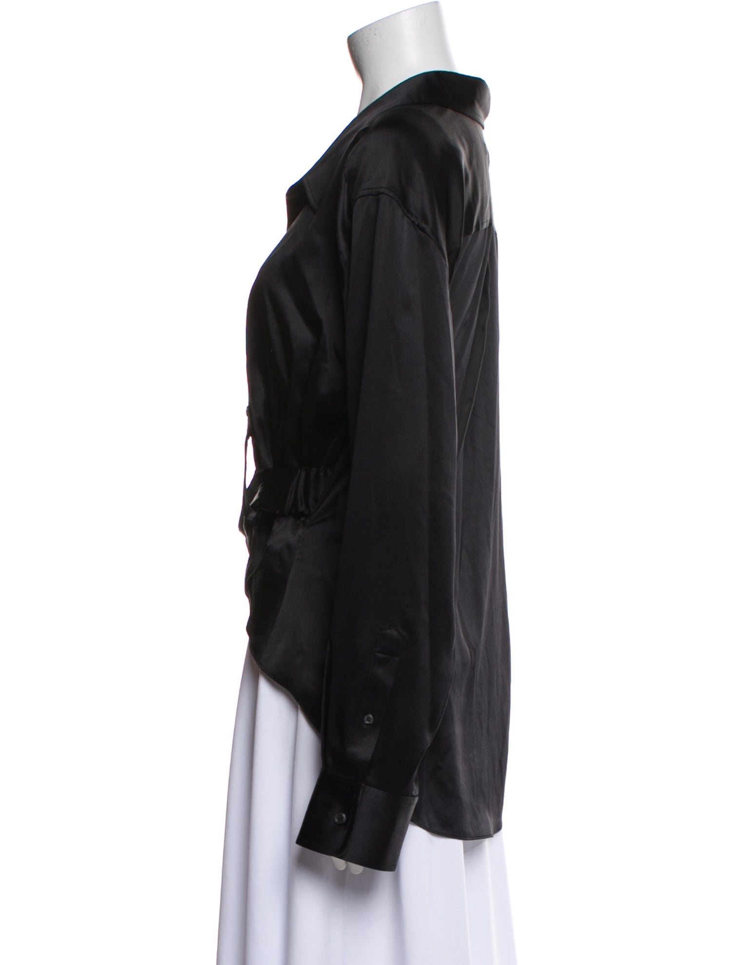 T by Alexander Wang Silk V-Neck Button-Up Top w/ Tags