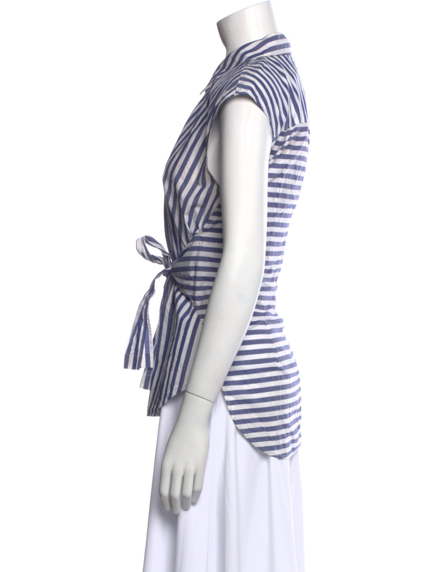 T by Alexander Wang Striped Short Sleeve Button-Up Top