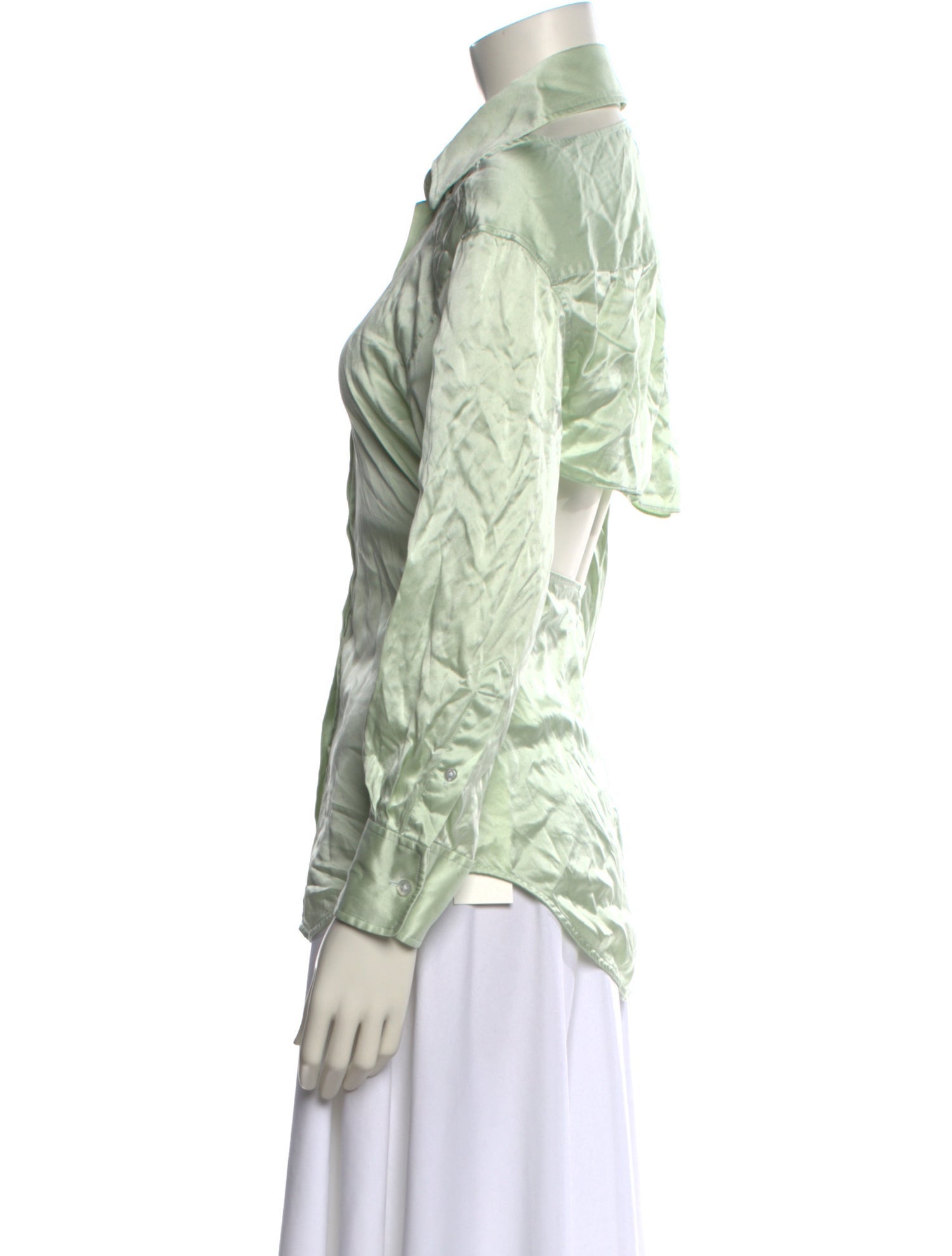 T by Alexander Wang Silk Long Sleeve Button-Up Top