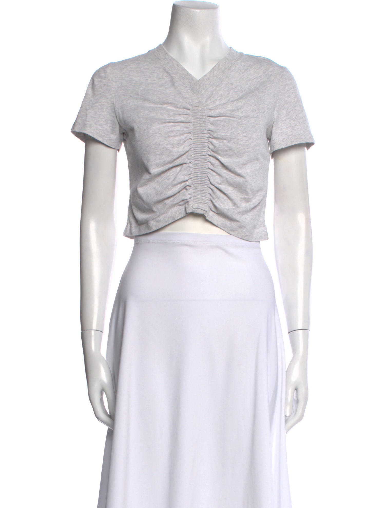 T by Alexander Wang V-Neck Short Sleeve Crop Top