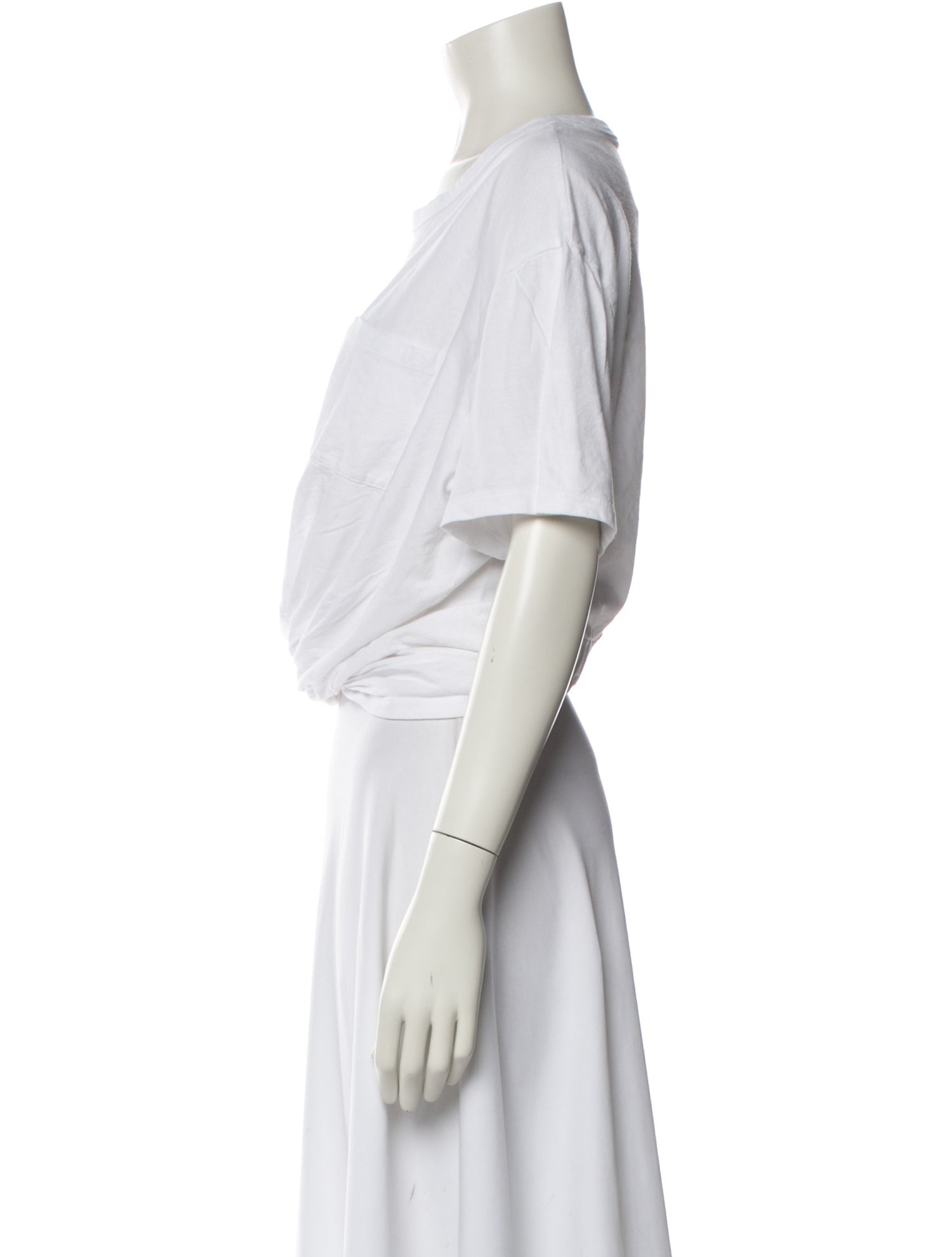 T by Alexander Wang Bateau Neckline Short Sleeve Crop Top