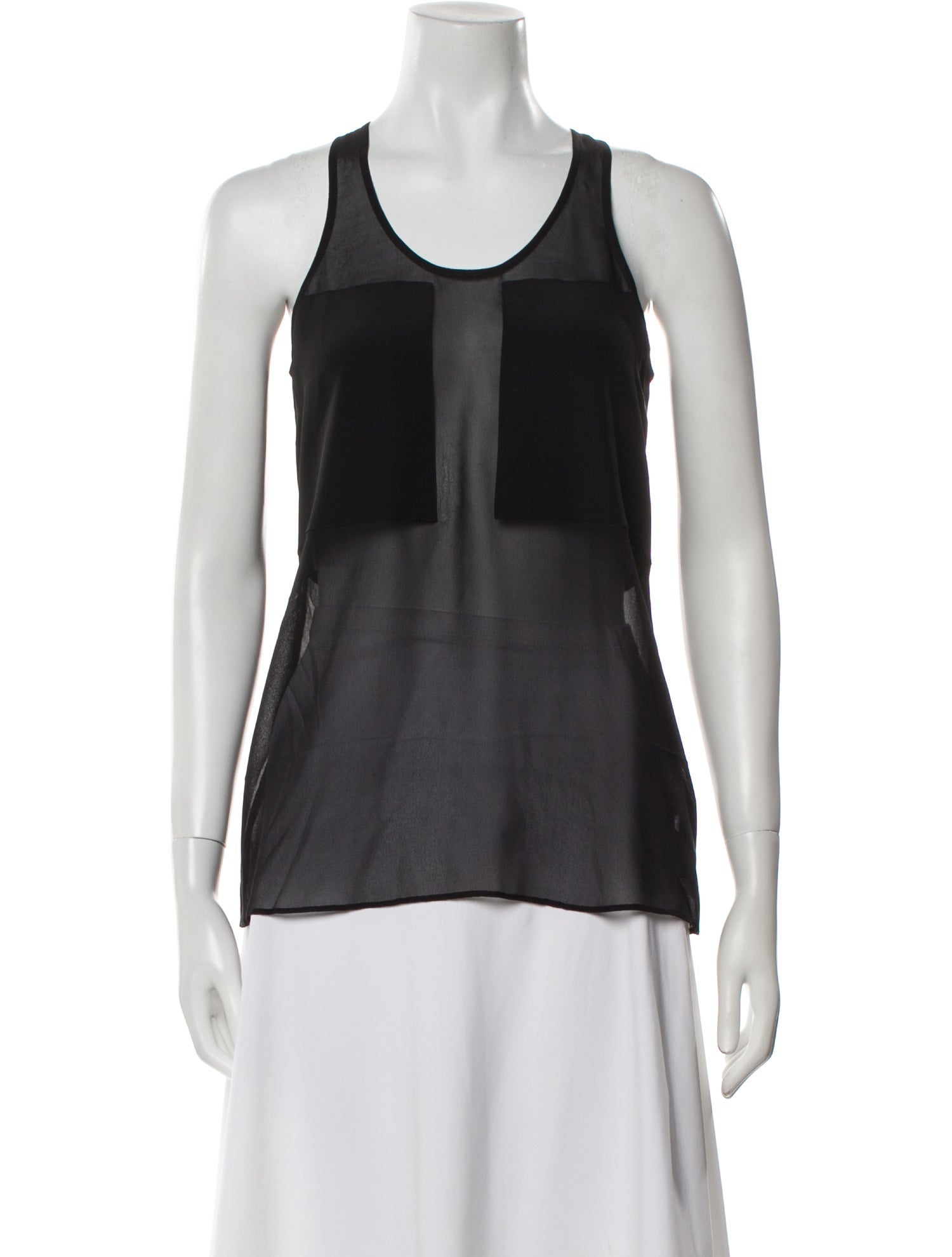 T by Alexander Wang Silk Scoop Neck Top
