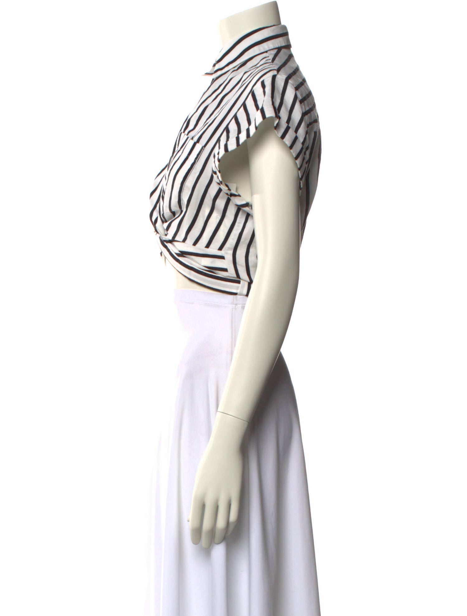 T by Alexander Wang Striped Short Sleeve Crop Top