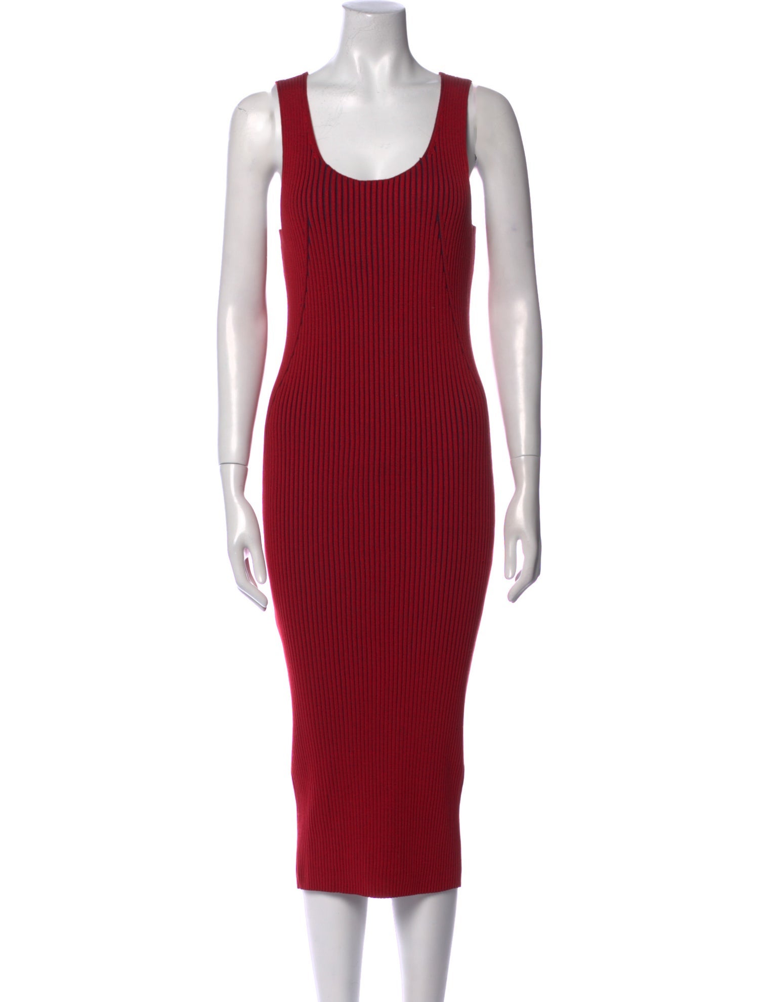 T by Alexander Wang Striped Midi Length Dress