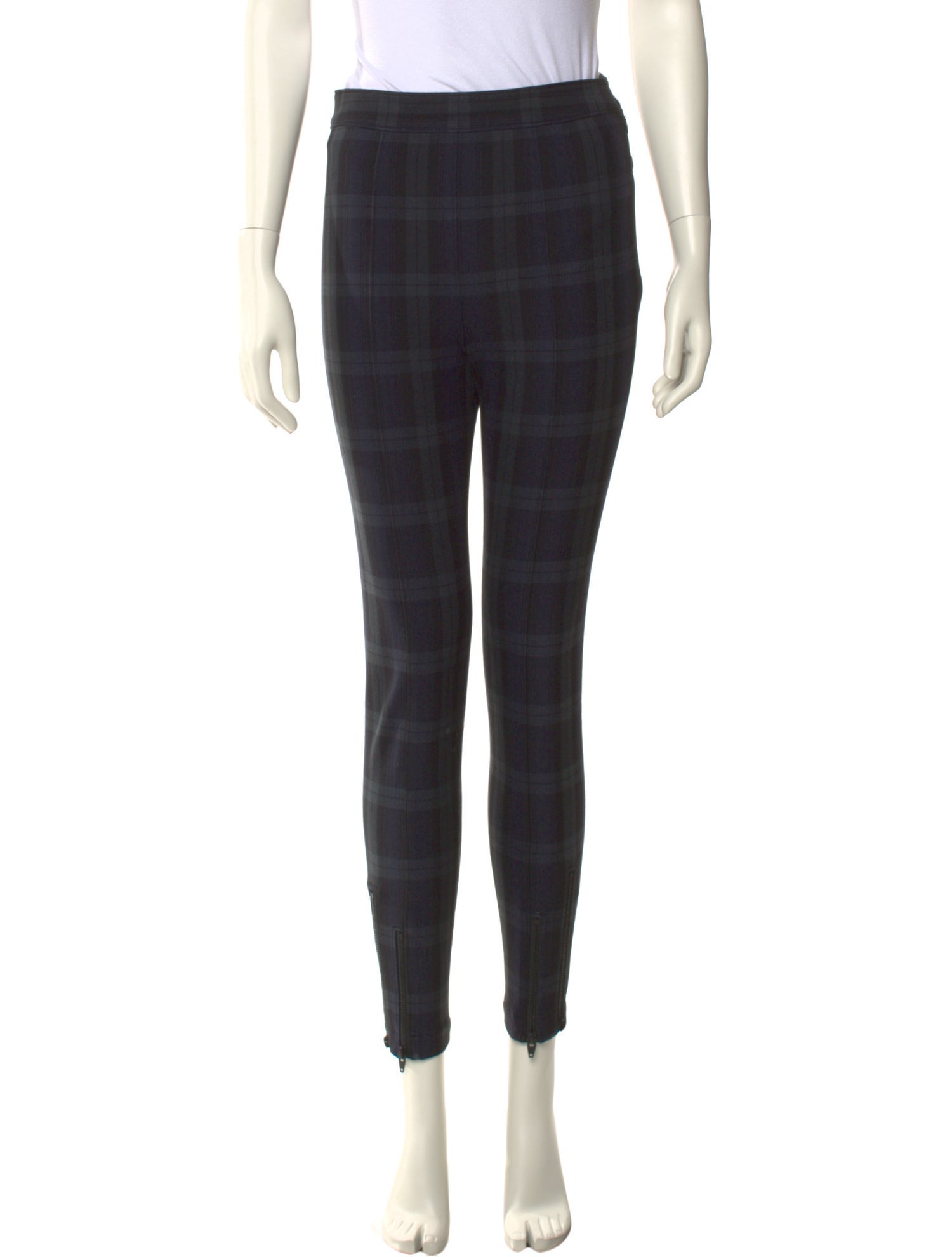 T by Alexander Wang Plaid Print Skinny Leg Pants