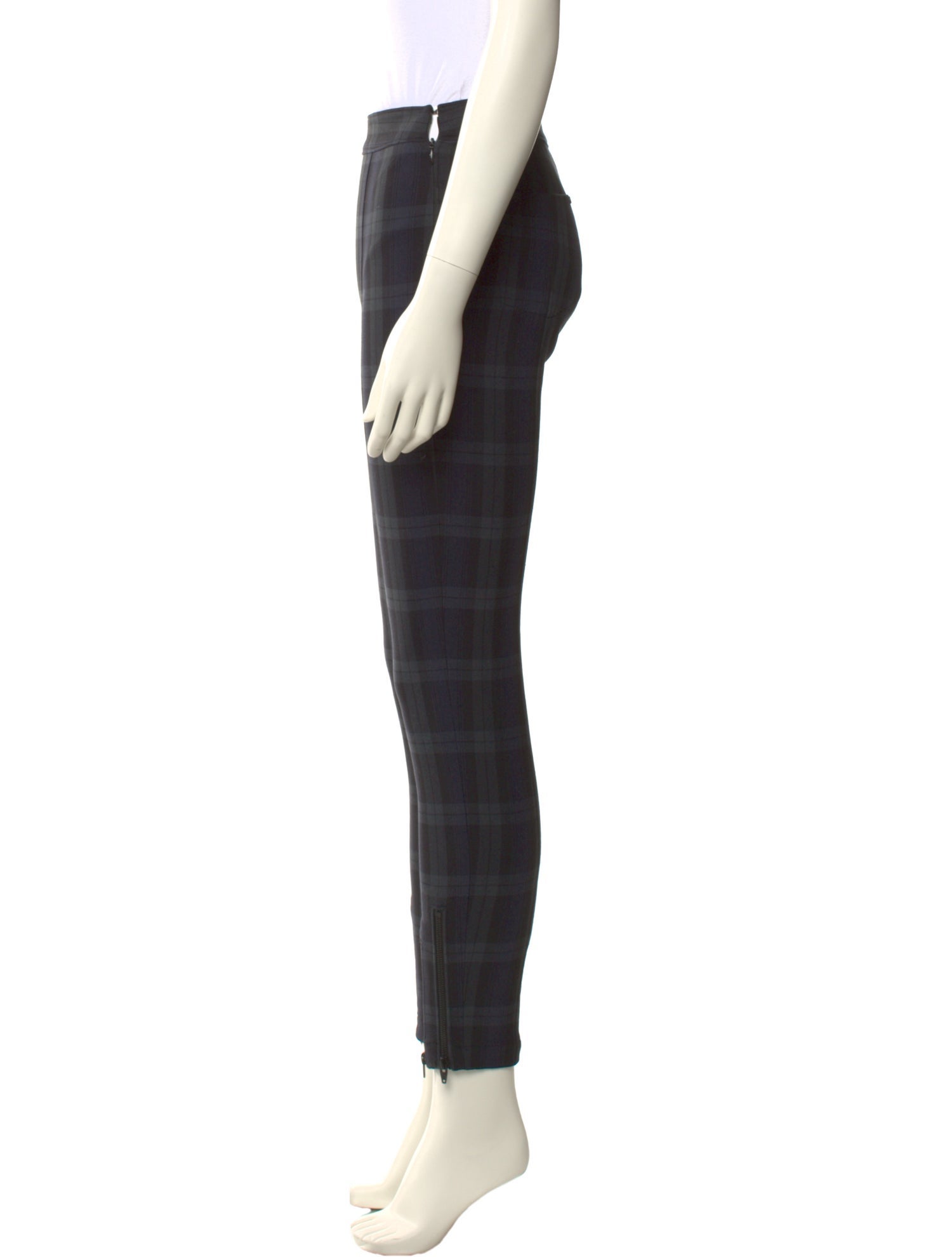 T by Alexander Wang Plaid Print Skinny Leg Pants
