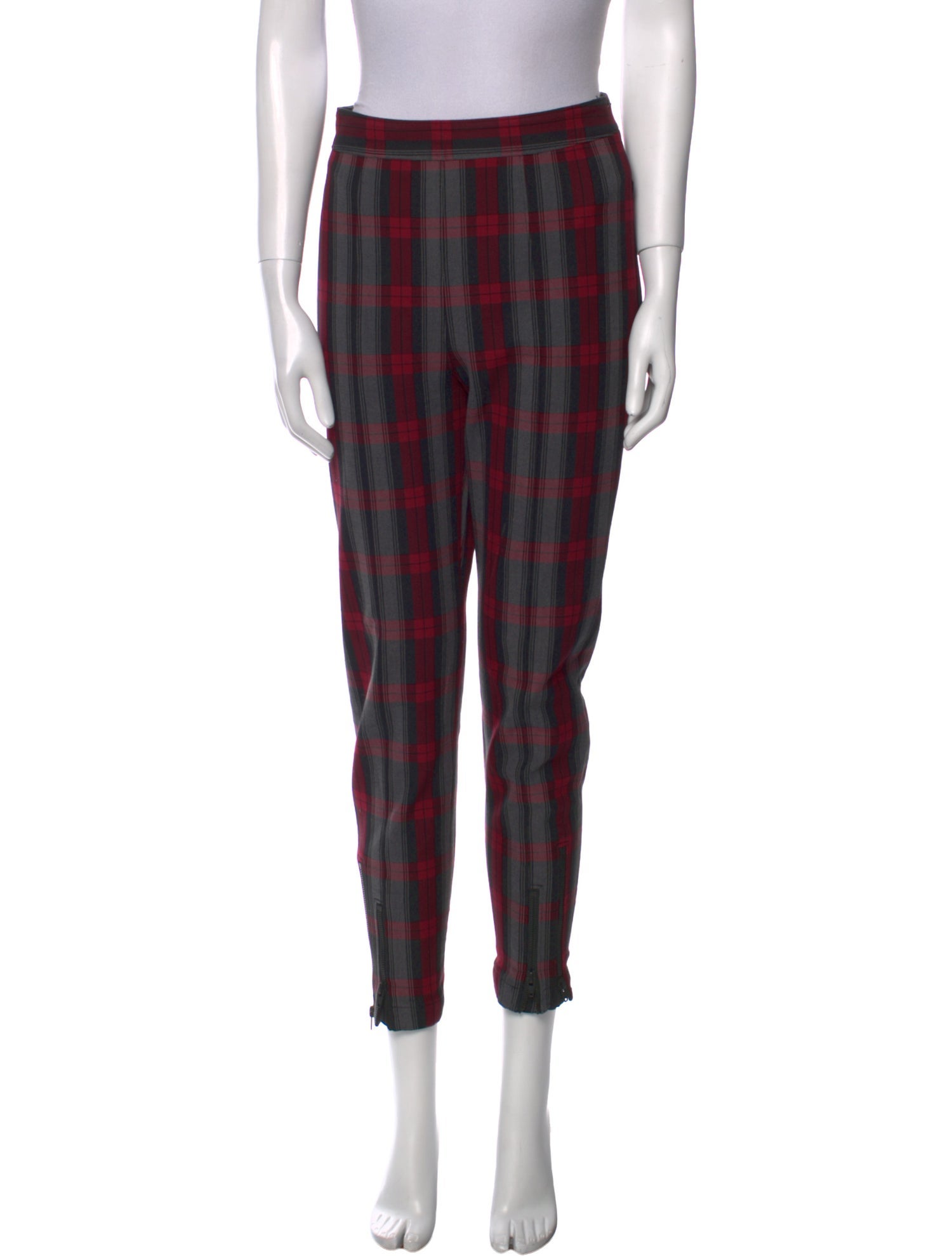 T by Alexander Wang Plaid Print Skinny Leg Pants