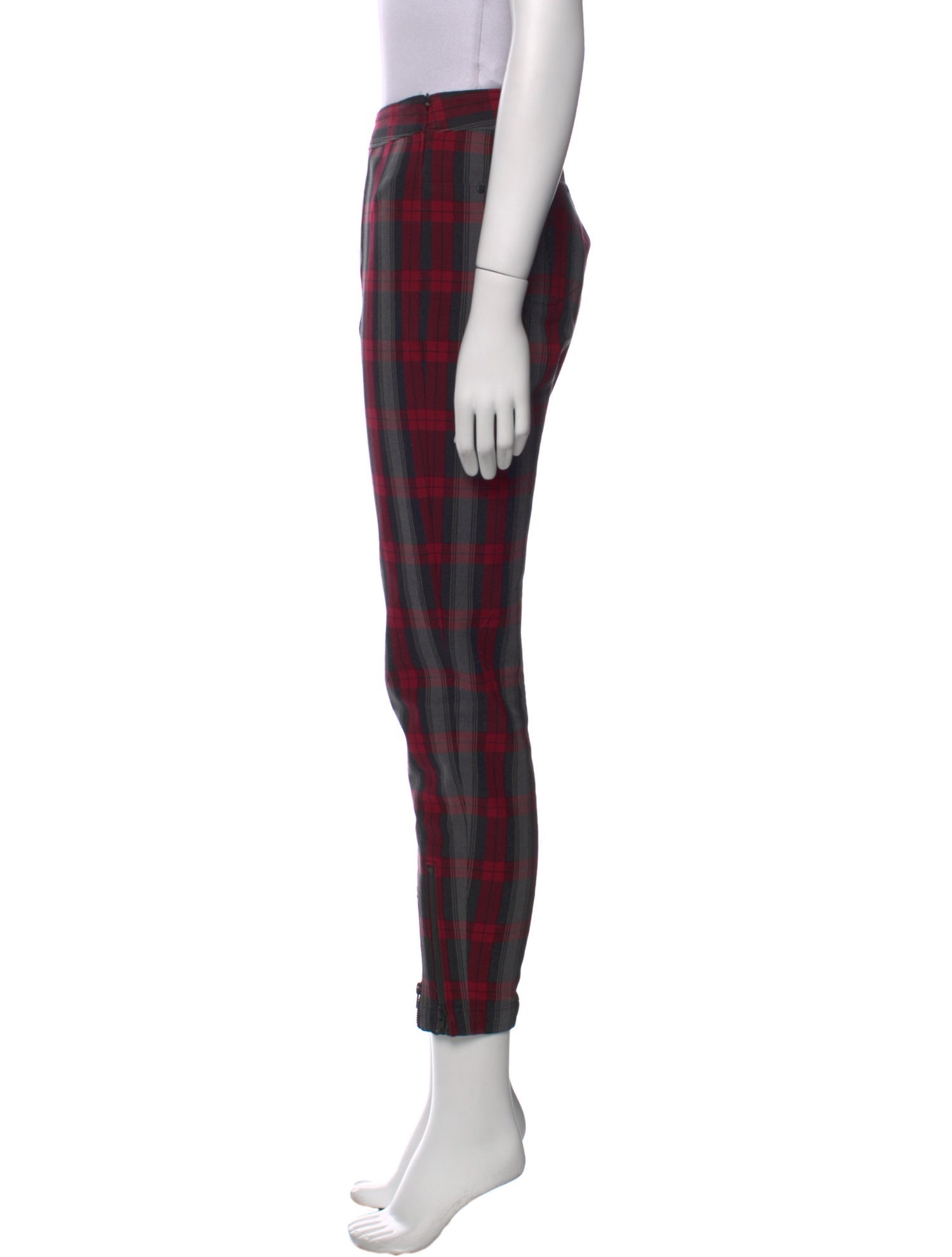 T by Alexander Wang Plaid Print Skinny Leg Pants