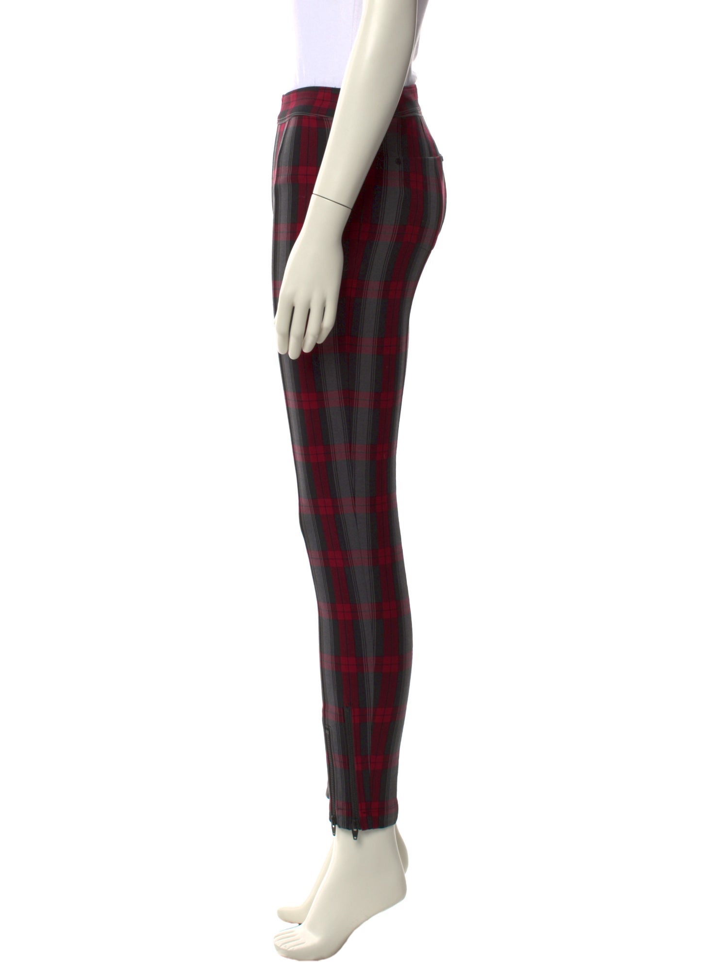 T by Alexander Wang Plaid Print Skinny Leg Pants
