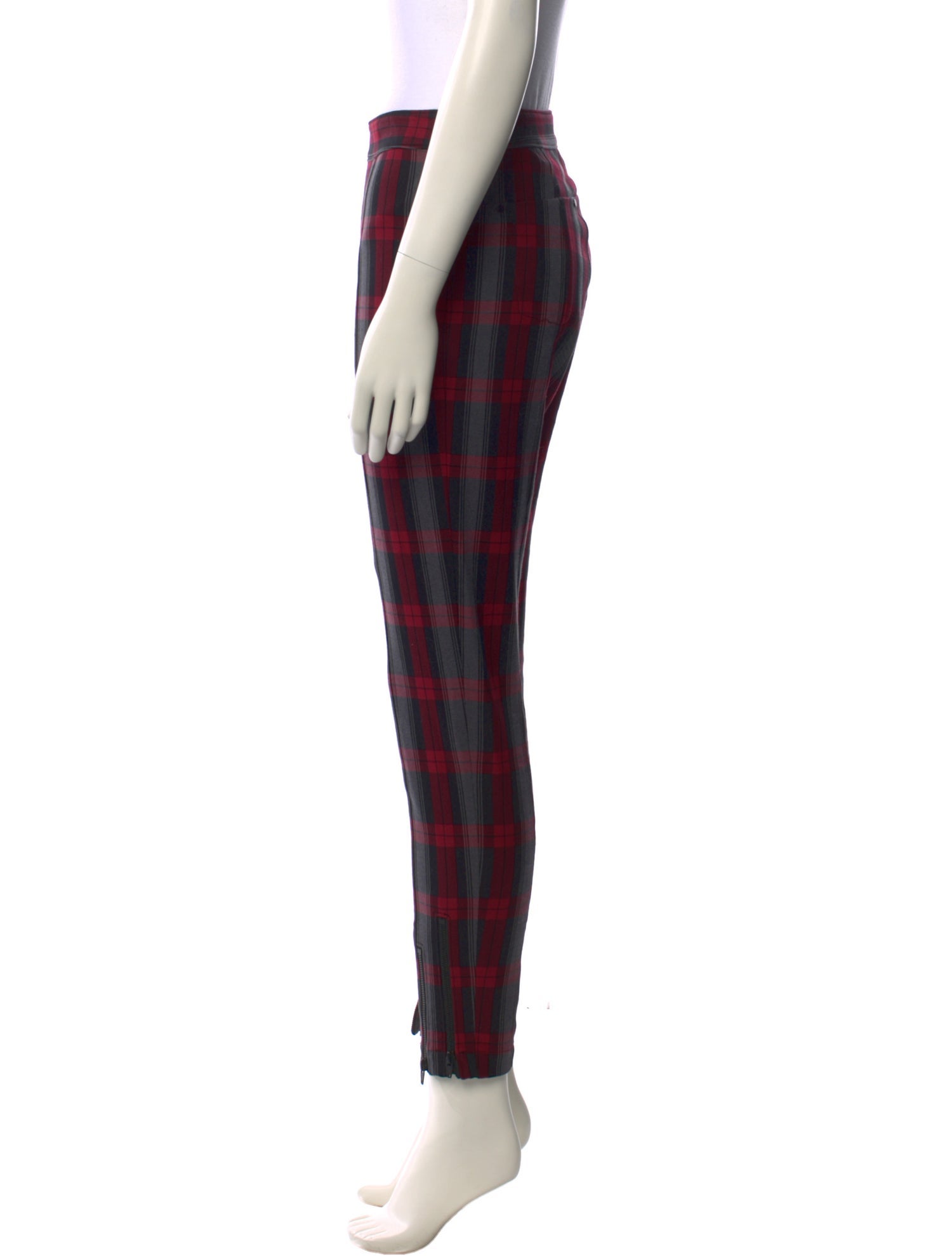 T by Alexander Wang Plaid Print Skinny Leg Pants