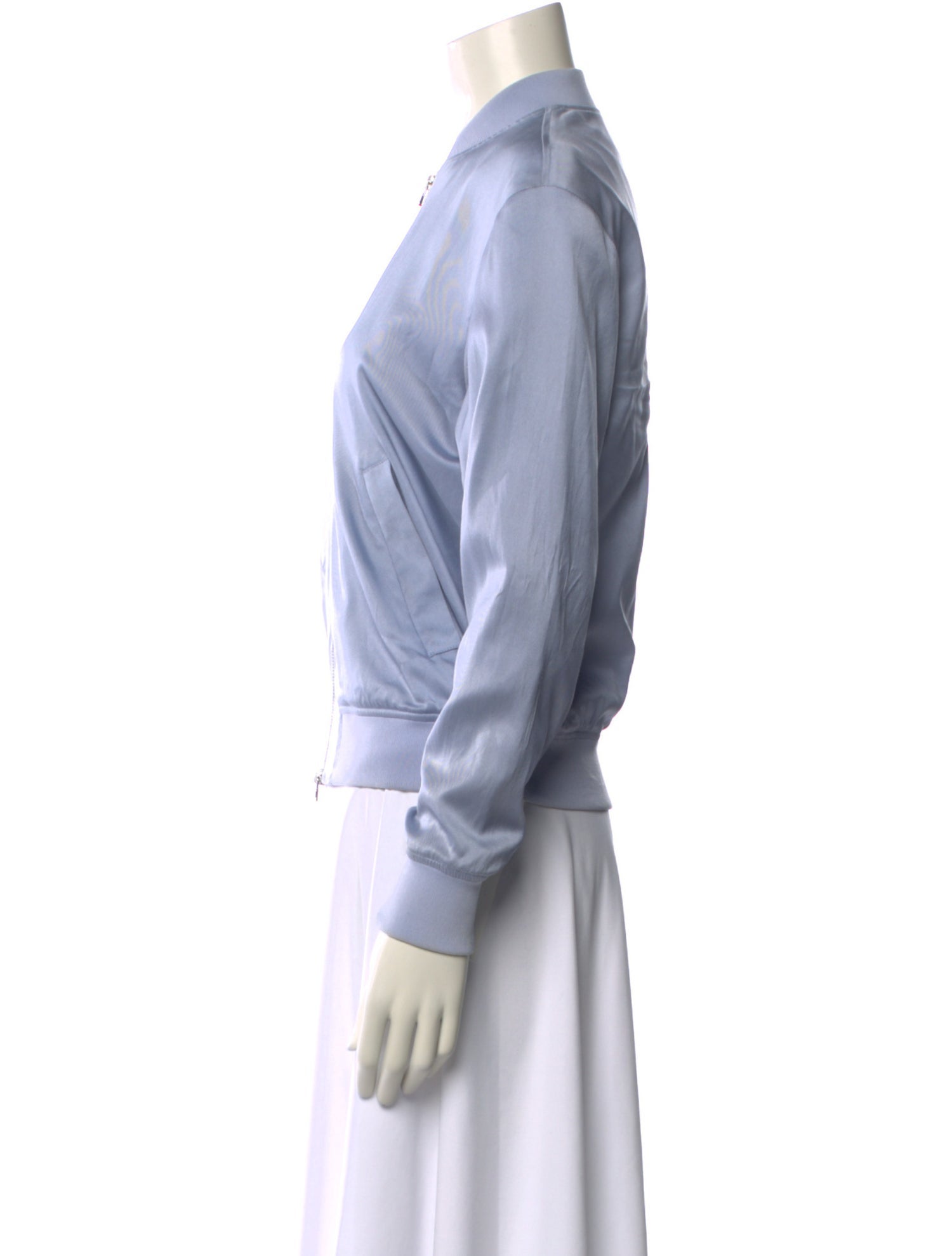 T by Alexander Wang Silk Mock Neck Sweatshirt