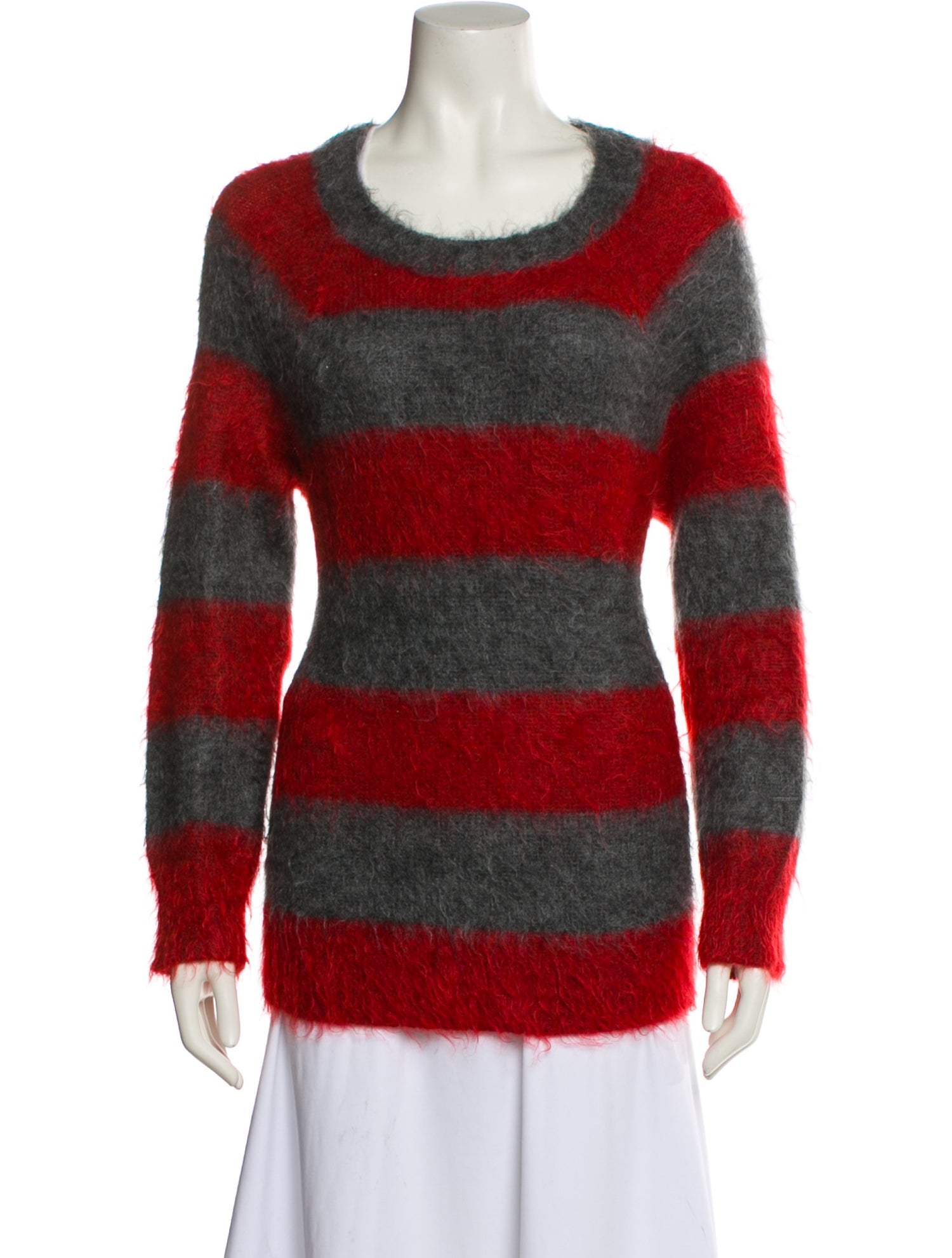 T by Alexander Wang Striped Scoop Neck Sweater