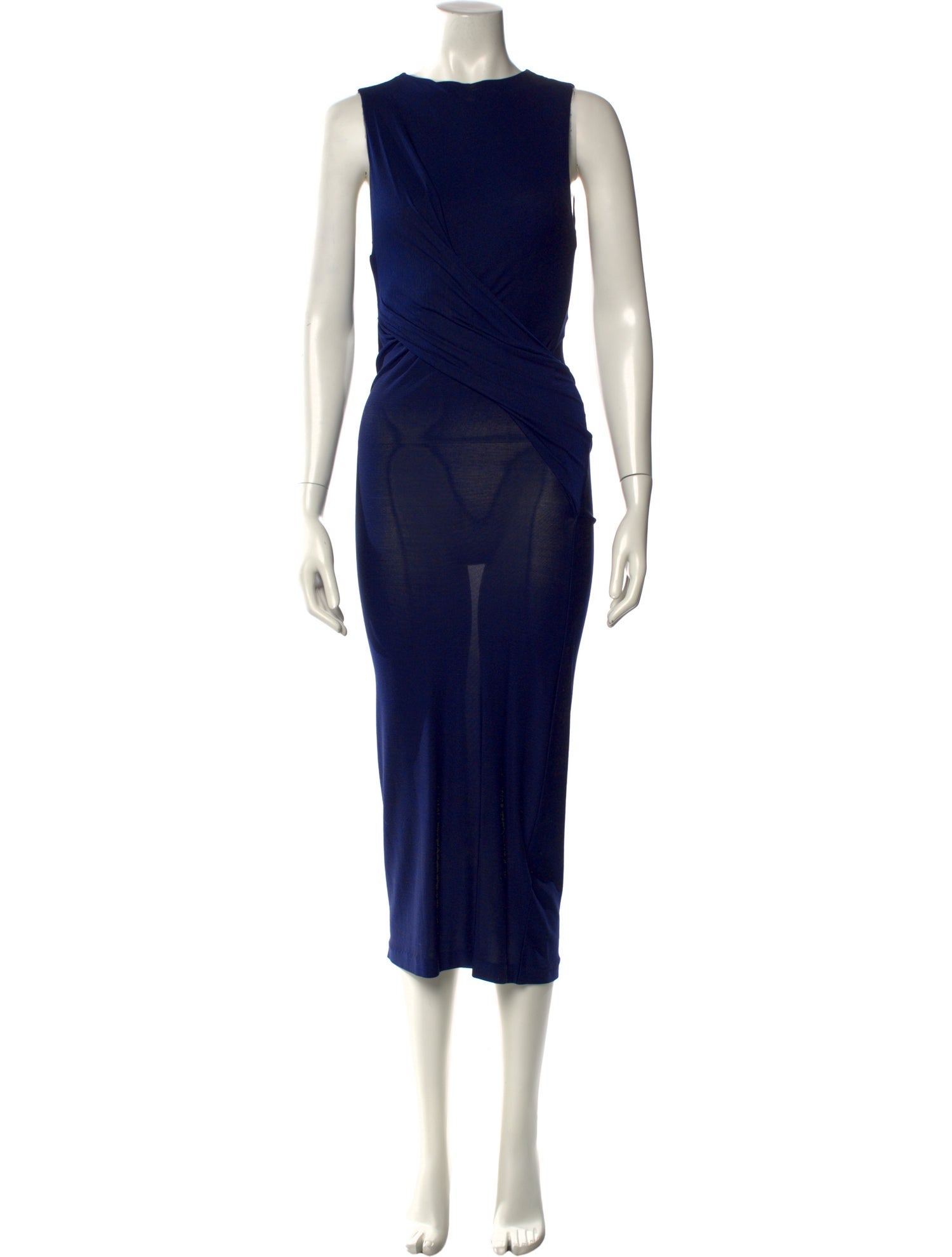 T by Alexander Wang Scoop Neck Midi Length Dress