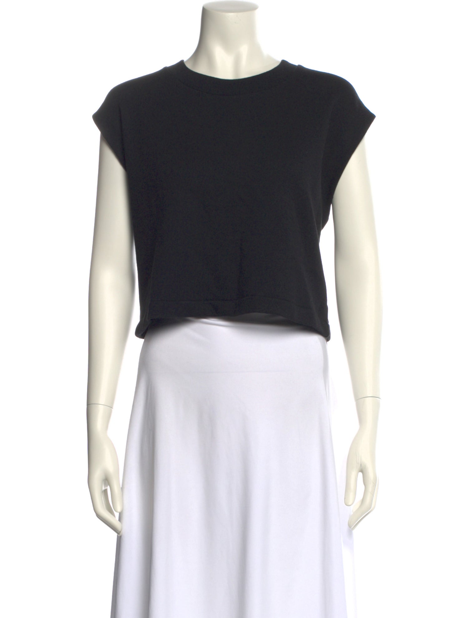 T by Alexander Wang Crew Neck Short Sleeve Crop Top