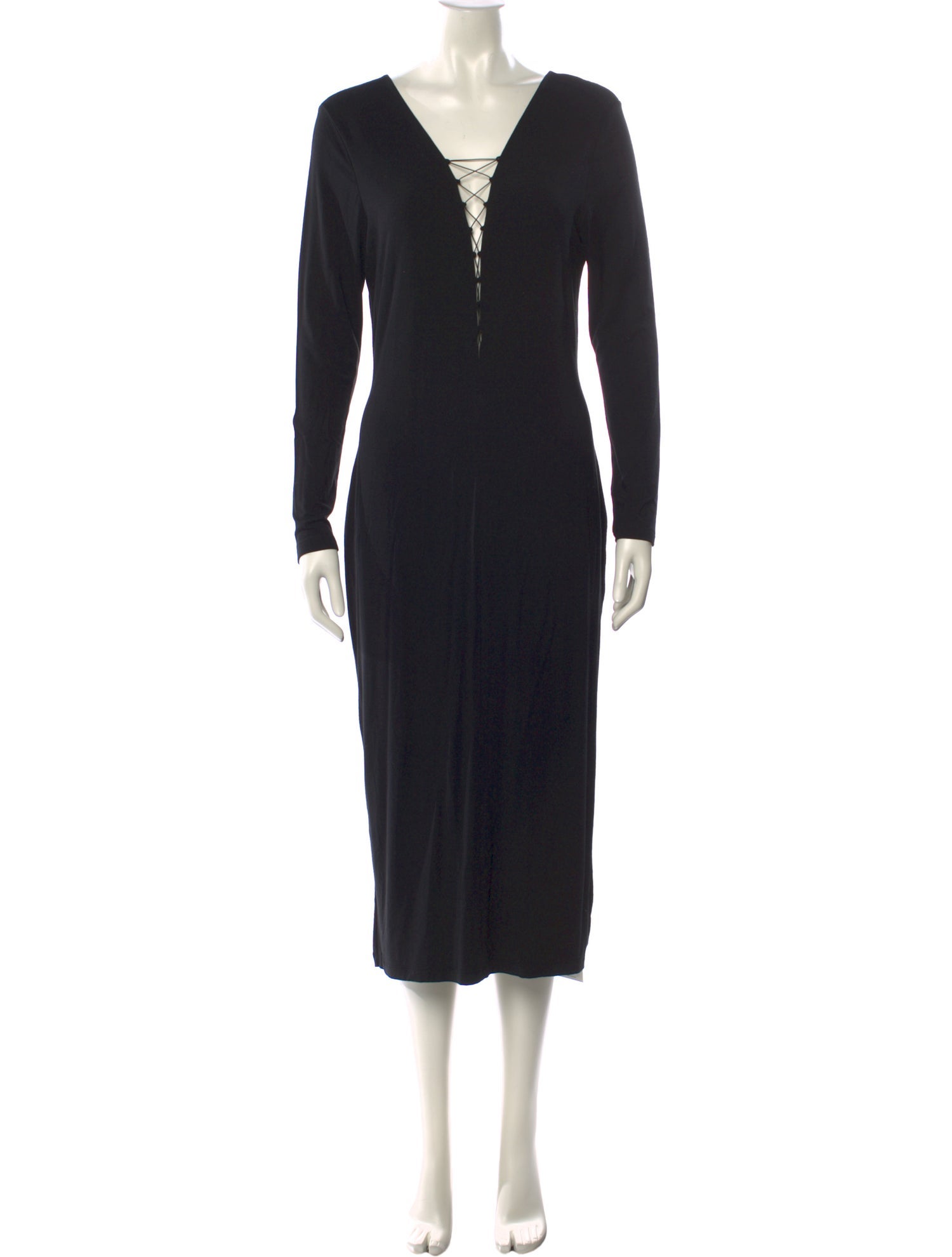 T by Alexander Wang V-Neck Midi Length Dress