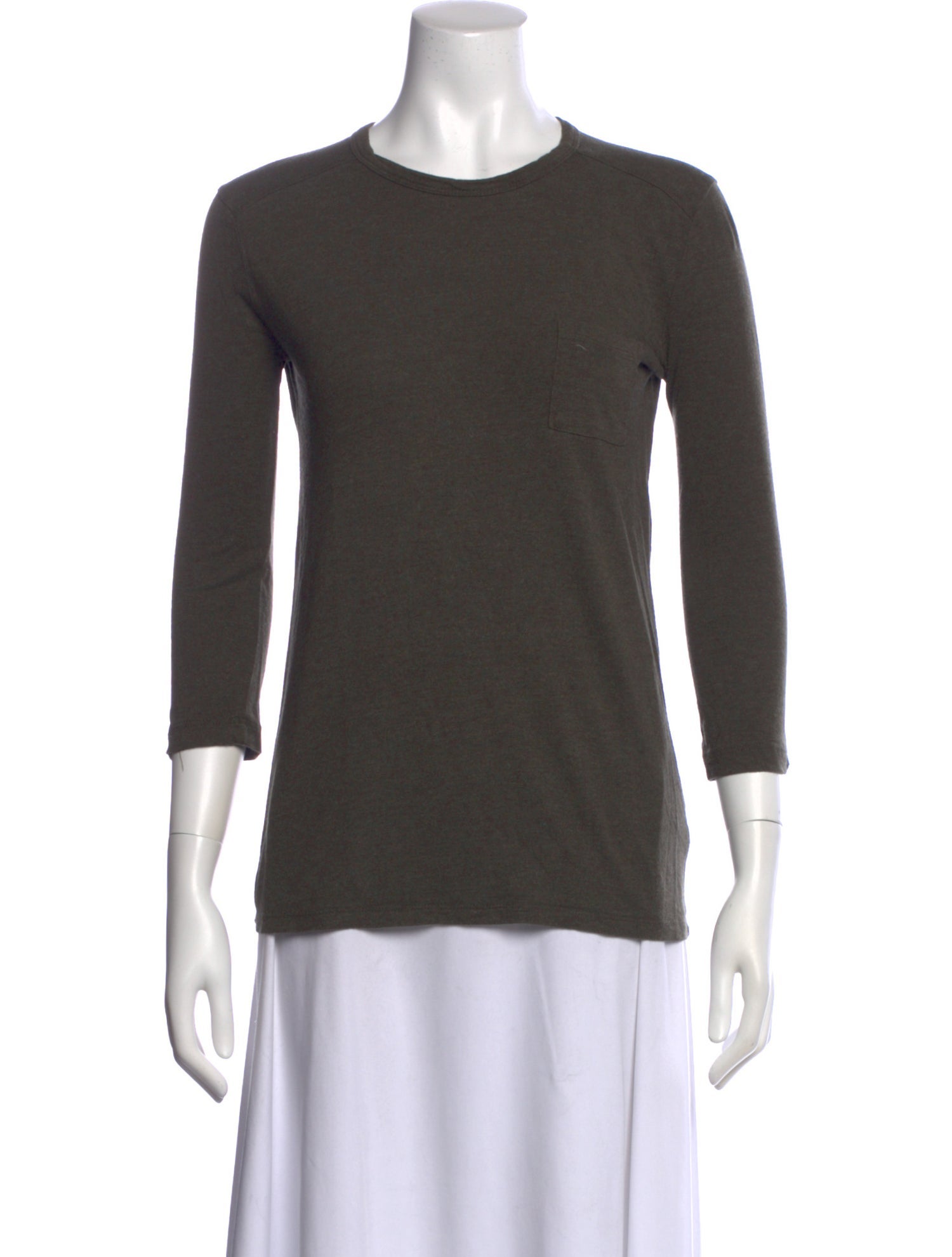T by Alexander Wang Crew Neck Three-Quarter Sleeve T-Shirt