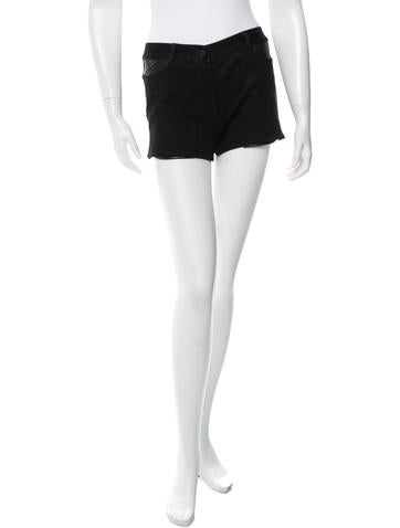 T by Alexander Wang Leather-Trimmed Shorts