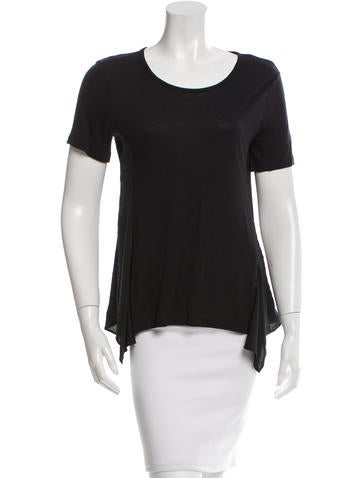 T by Alexander Wang Asymmetrical Short Sleeve Top