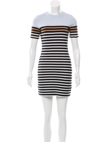 T by Alexander Wang Striped Stretch Knit Dress