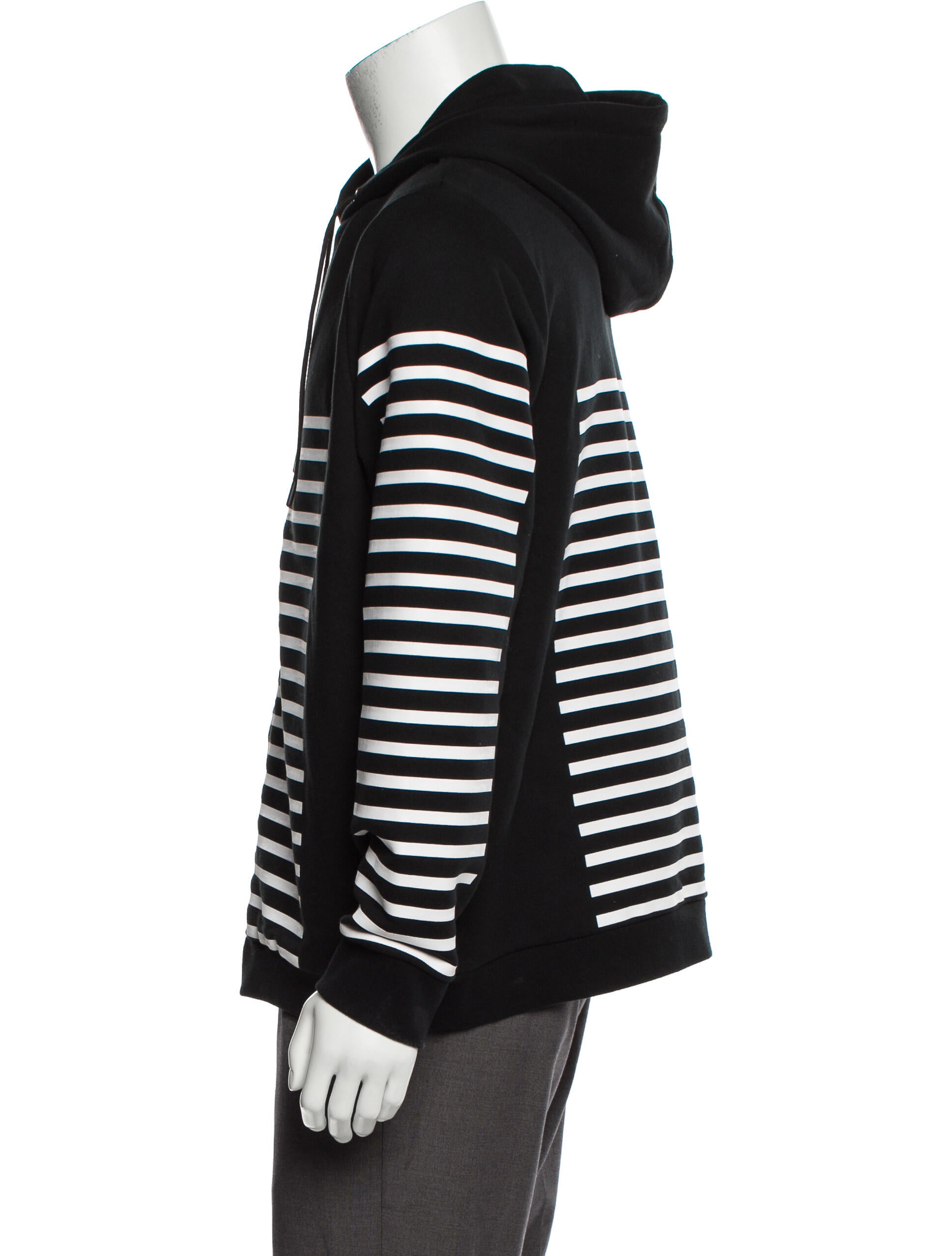 T by Alexander Wang Striped Print Zip-Up Hoodie