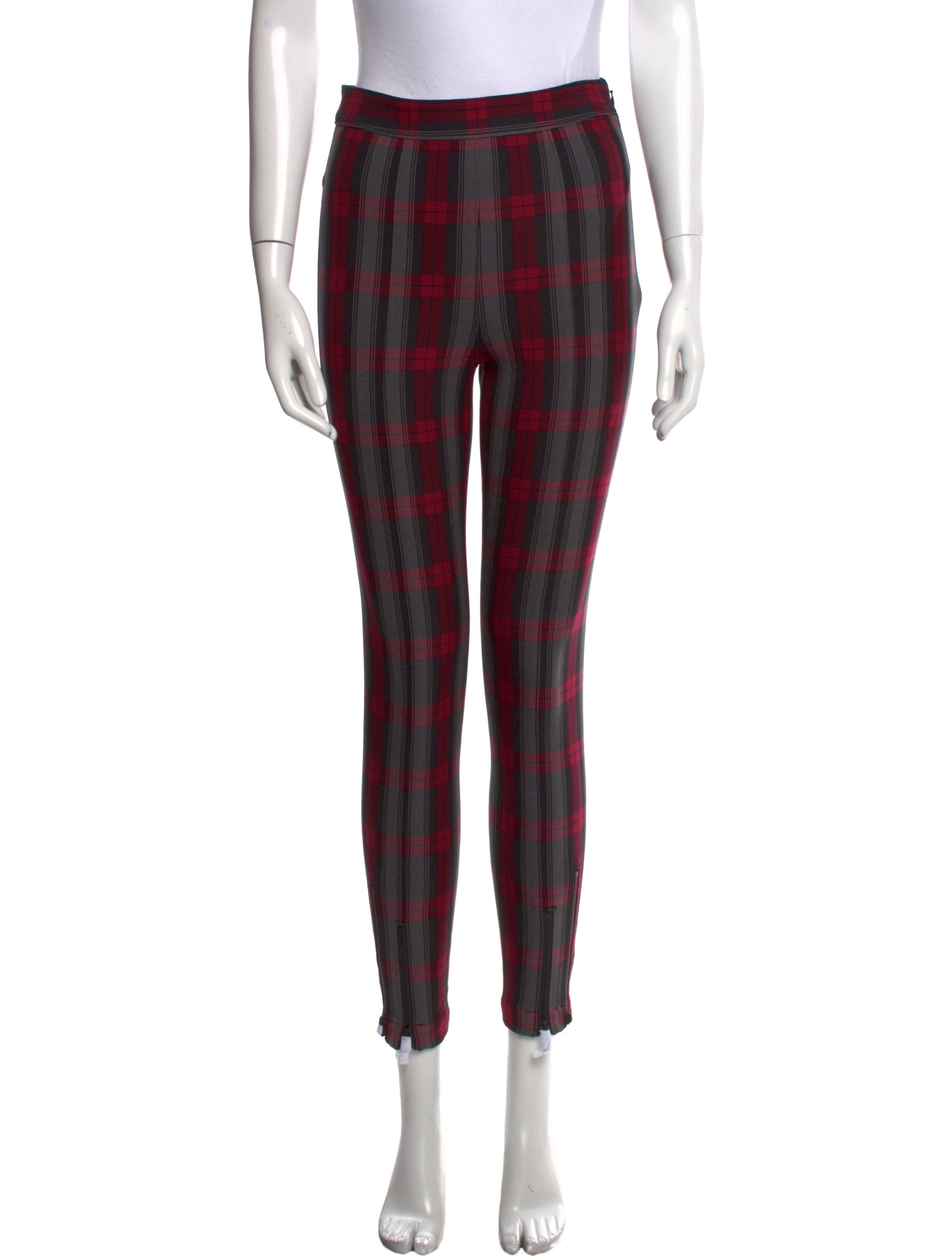 T by Alexander Wang Plaid Print Skinny Leg Pants