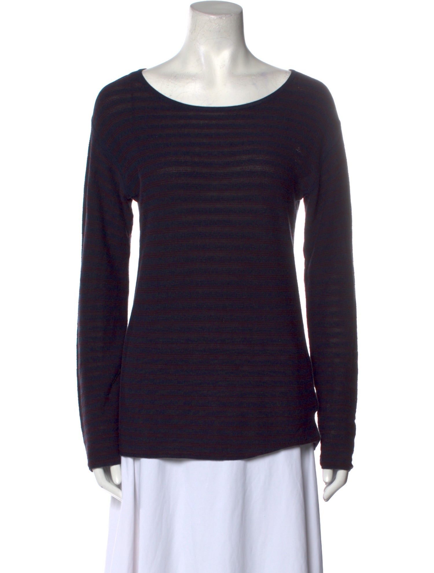 T by Alexander Wang Striped Scoop Neck Sweater