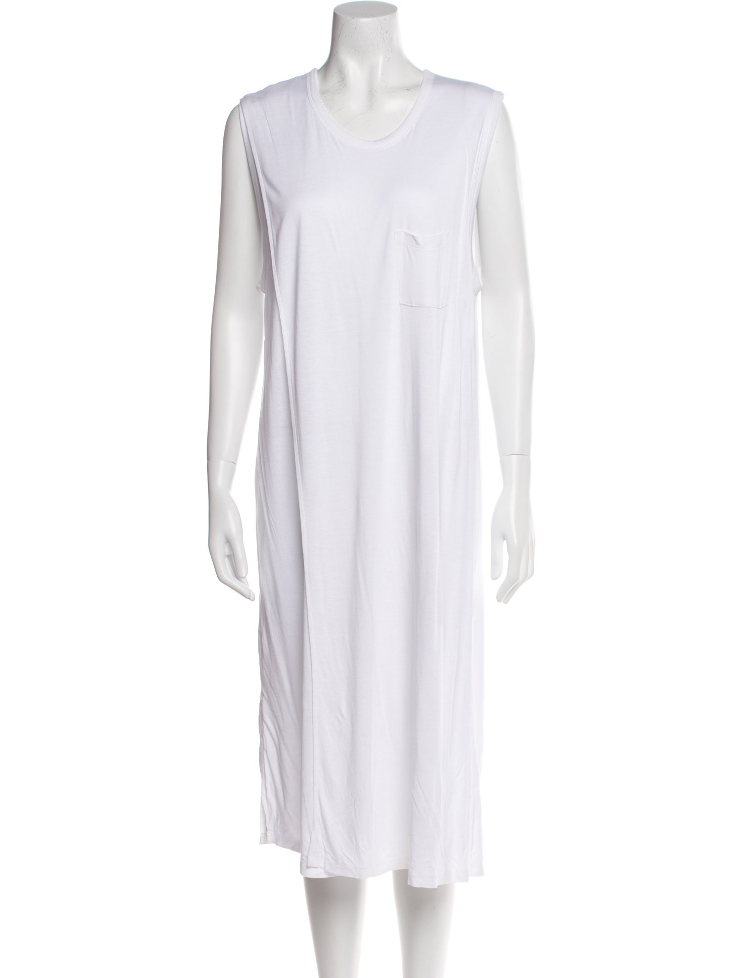 T by Alexander Wang Scoop Neck Midi Length Dress