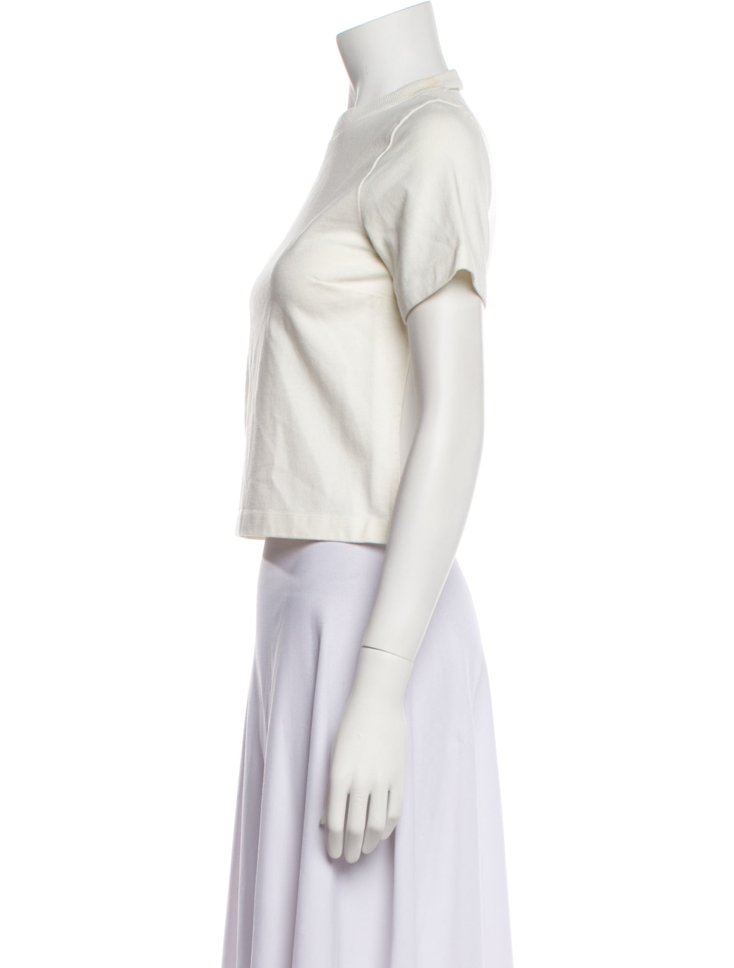 T by Alexander Wang Crew Neck Short Sleeve Crop Top