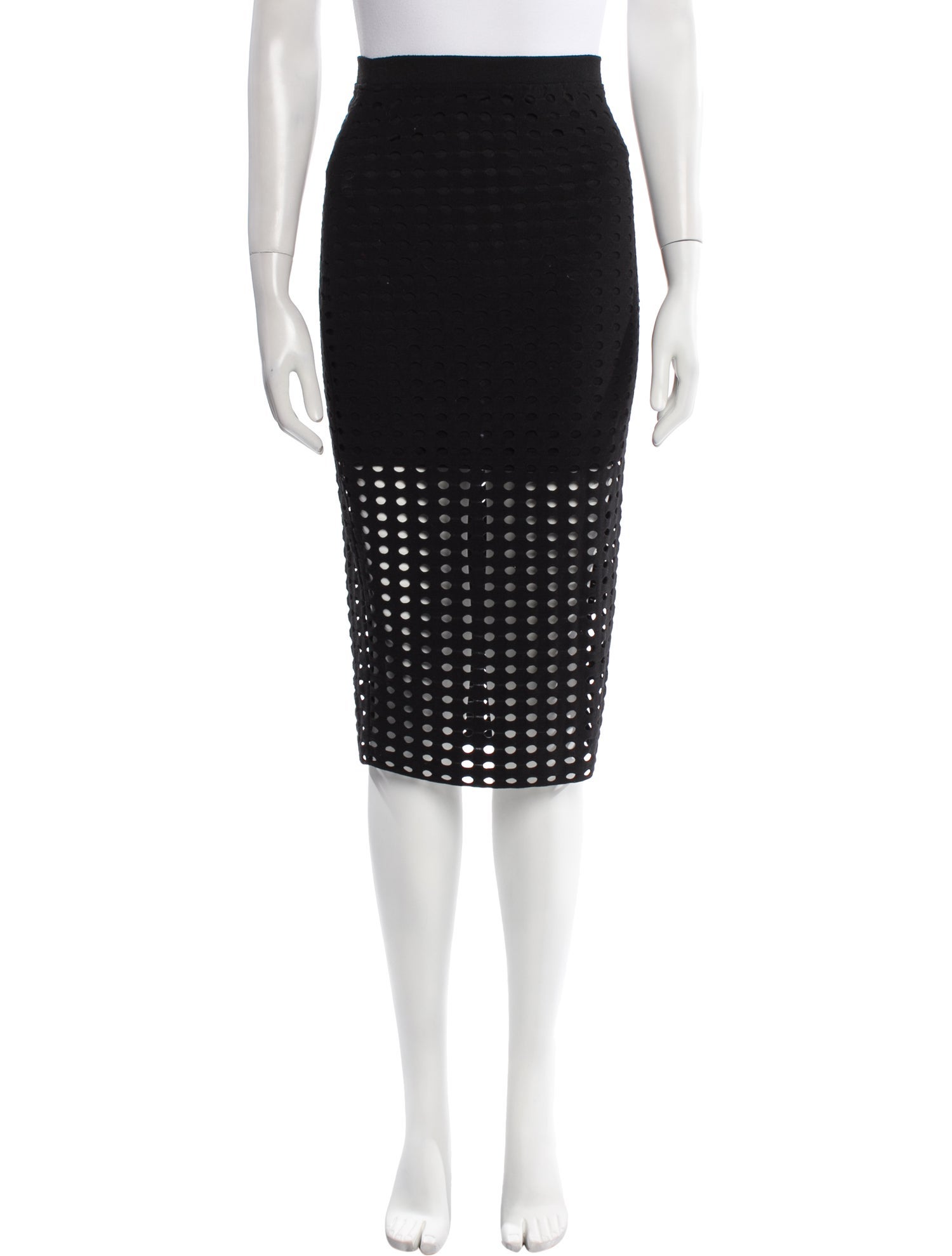 T by Alexander Wang Eyelet Trim Knee-Length Skirt