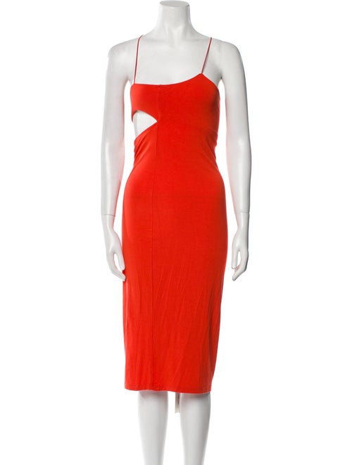 T by Alexander Wang Square Neckline Midi Length Dress