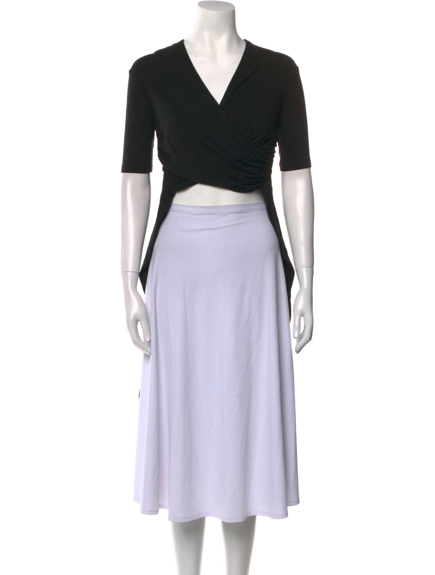 T by Alexander Wang V-Neck Short Sleeve Crop Top