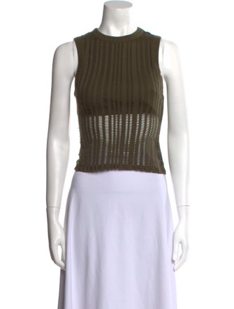 T by Alexander Wang Crew Neck Sleeveless Crop Top