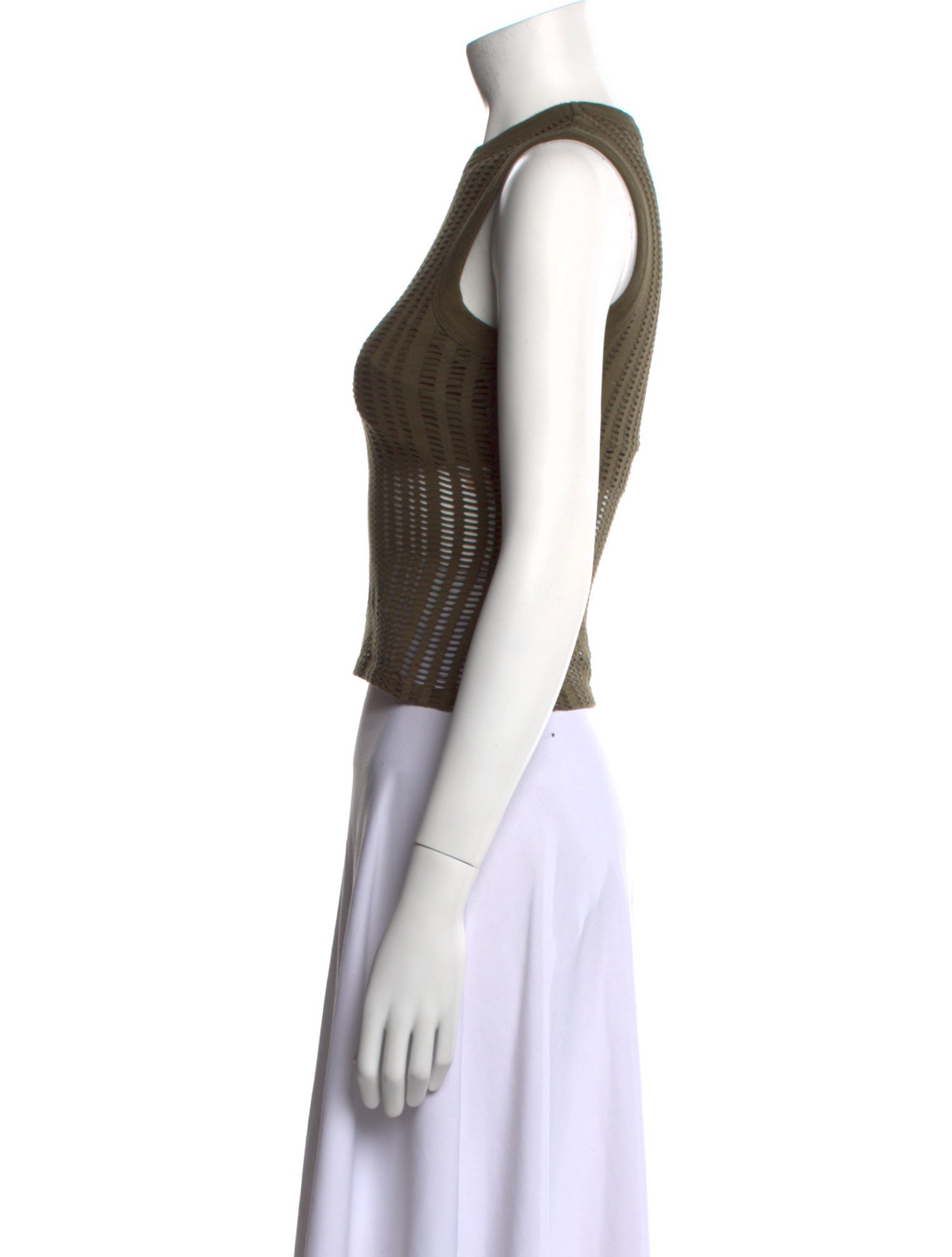 T by Alexander Wang Crew Neck Sleeveless Crop Top