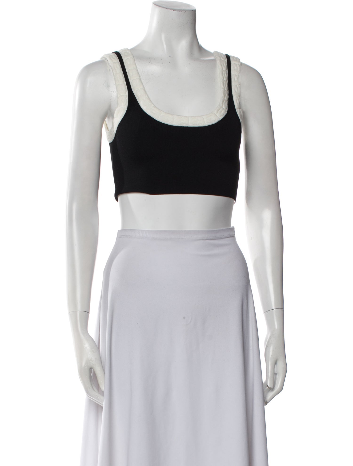 T by Alexander Wang Scoop Neck Sleeveless Crop Top