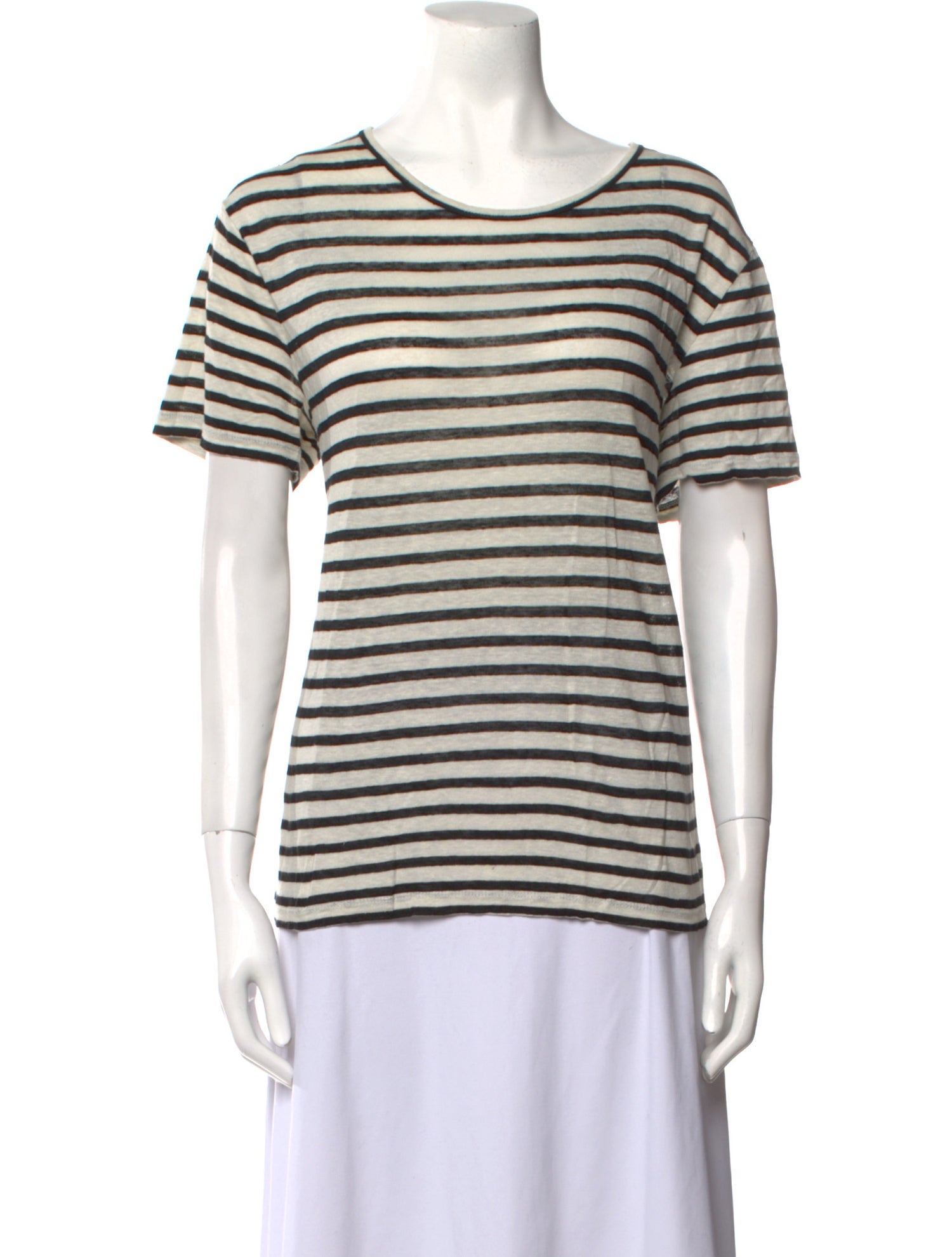 T by Alexander Wang Linen Striped T-Shirt