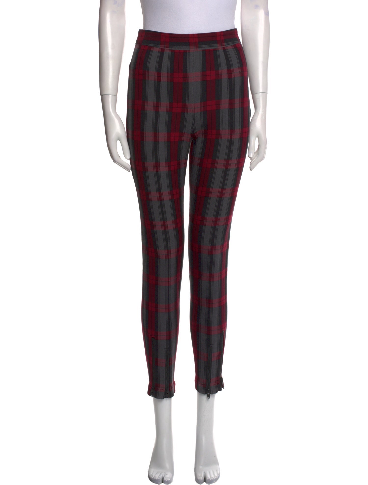 T by Alexander Wang Plaid Print Skinny Leg Pants