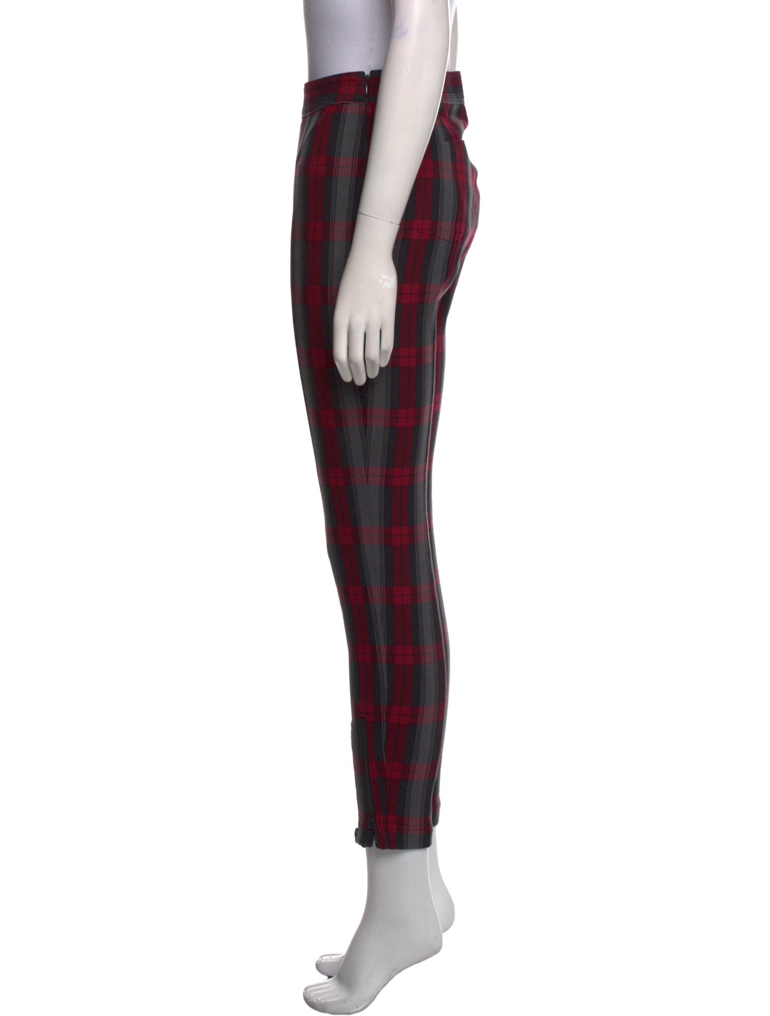 T by Alexander Wang Plaid Print Skinny Leg Pants