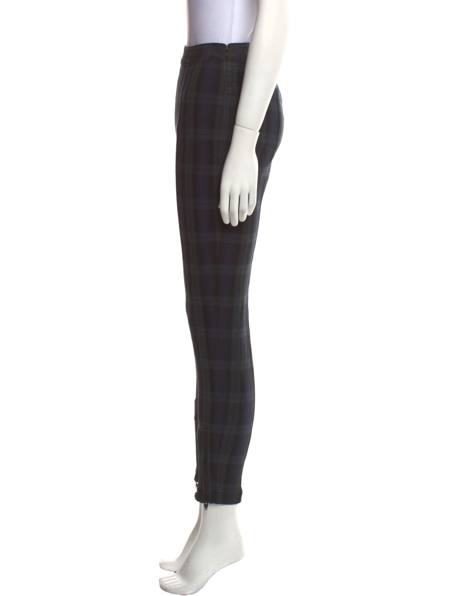 T by Alexander Wang Plaid Print Skinny Leg Pants