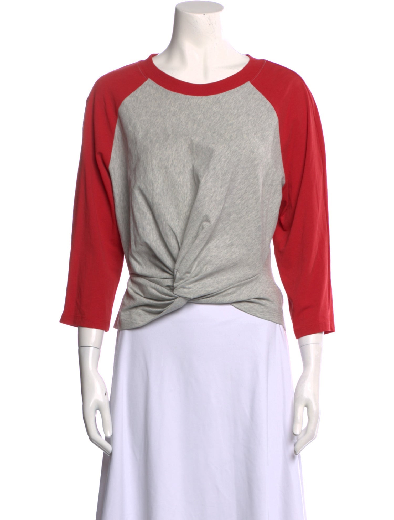 T by Alexander Wang Scoop Neck Three-Quarter Sleeve Sweatshirt