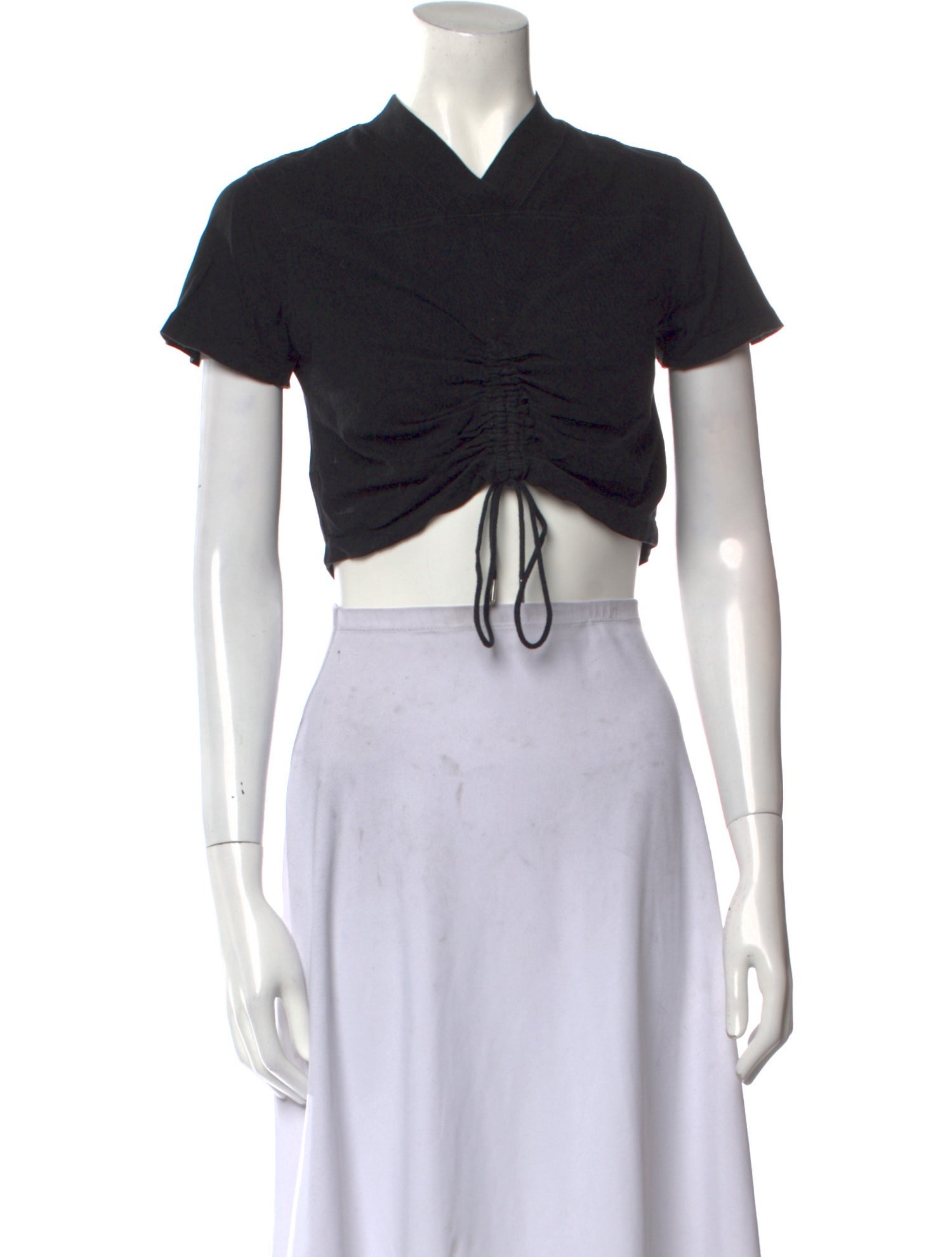 T by Alexander Wang V-Neck Short Sleeve Crop Top