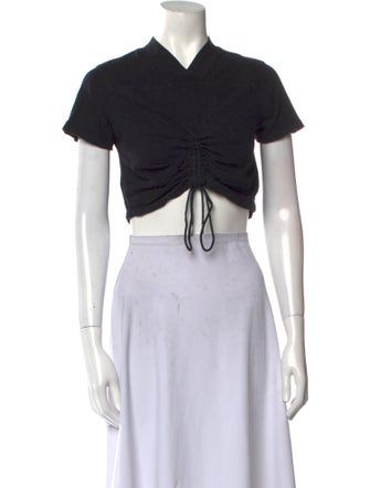 T by Alexander Wang V-Neck Short Sleeve Crop Top