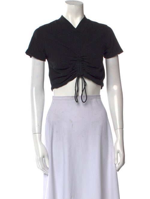 T by Alexander Wang V-Neck Short Sleeve Crop Top