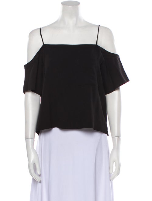 T by Alexander Wang Square Neckline Short Sleeve Crop Top
