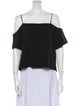 T by Alexander Wang Square Neckline Short Sleeve Crop Top