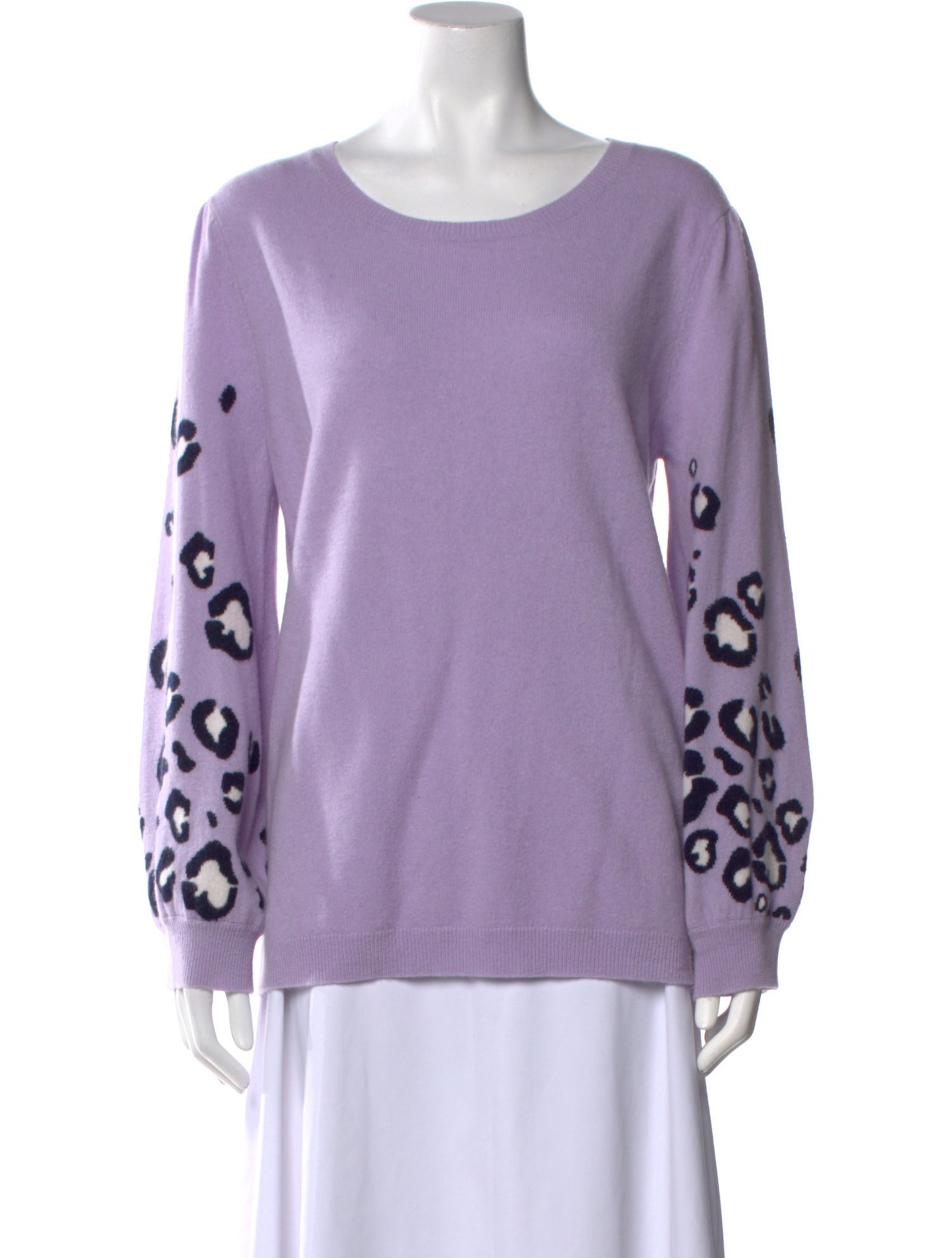 Two Bees Cashmere Wool Animal Print Sweater