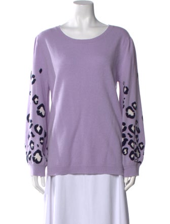Two Bees Cashmere Wool Animal Print Sweater