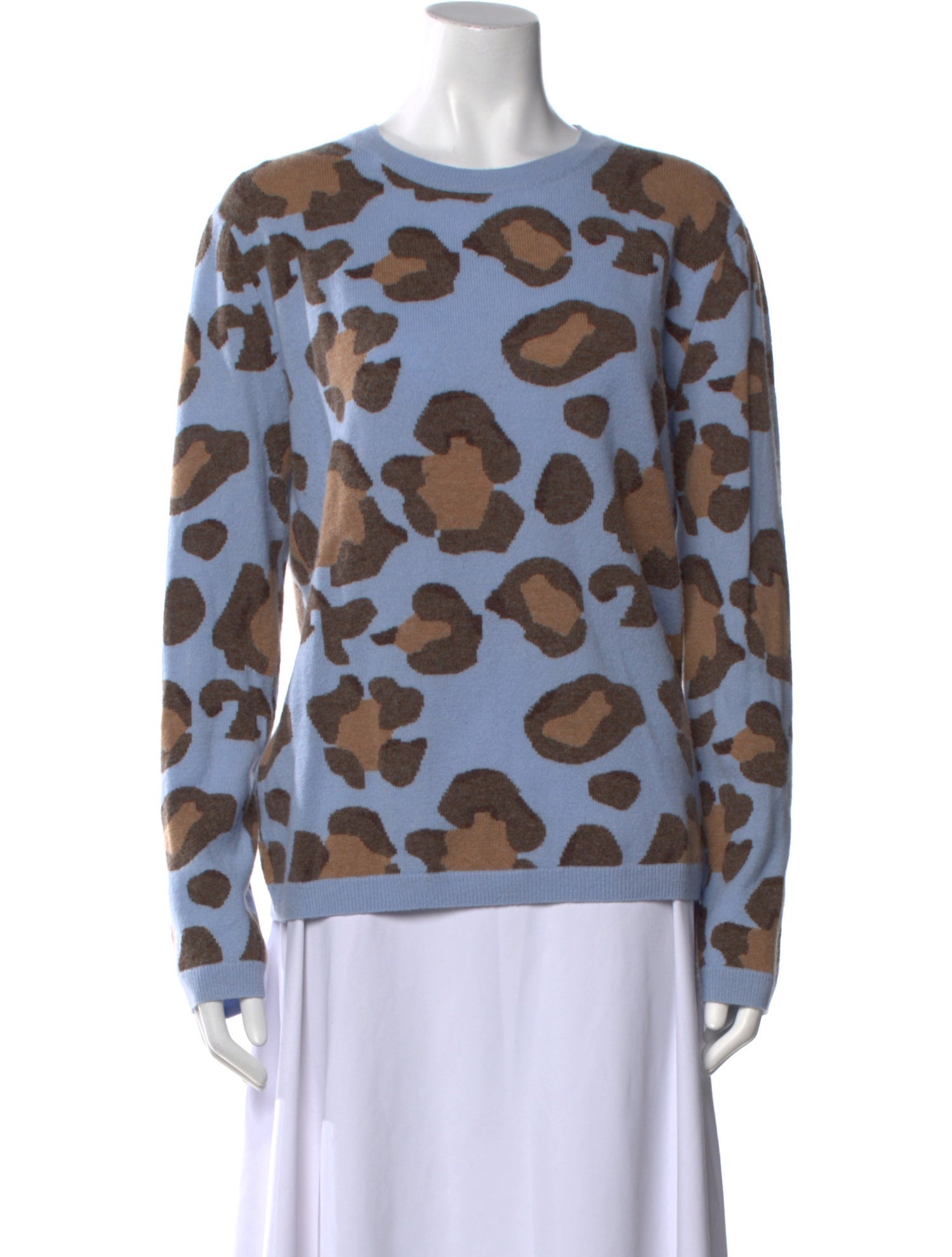 Two Bees Cashmere Wool Animal Print Sweater