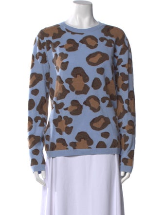 Two Bees Cashmere Wool Animal Print Sweater
