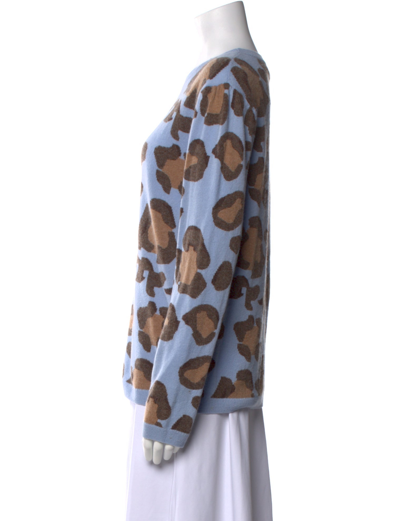 Two Bees Cashmere Wool Animal Print Sweater